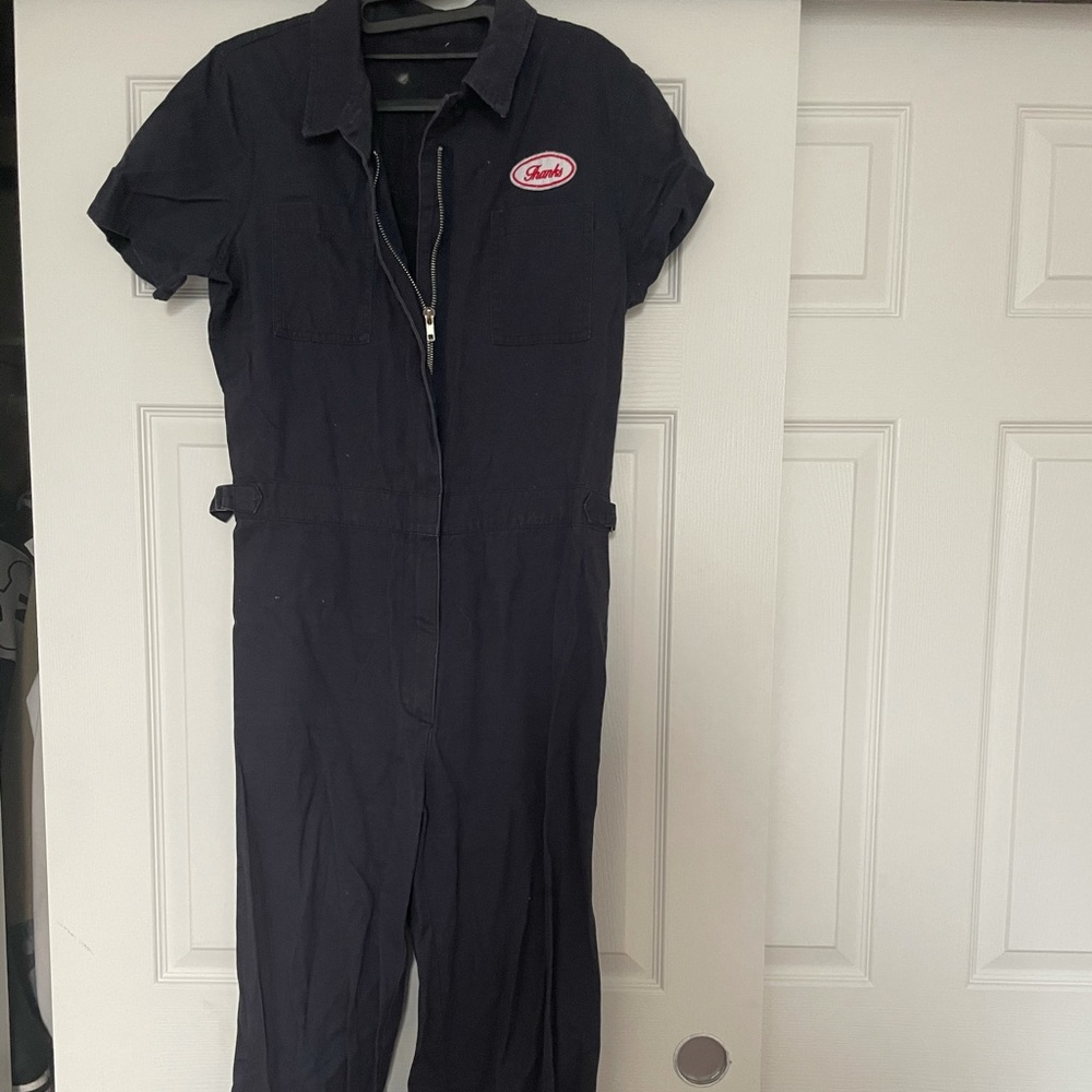 Navy coverall with patches